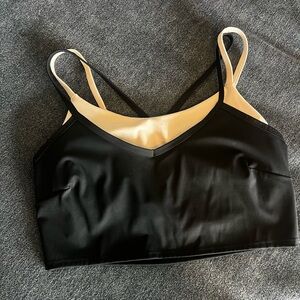 JoyLab Double Layer Longline Bra - Black/Cream